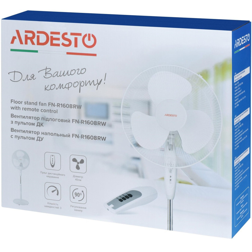 Вентилятор Ardesto FN-R1608RW з ПДК