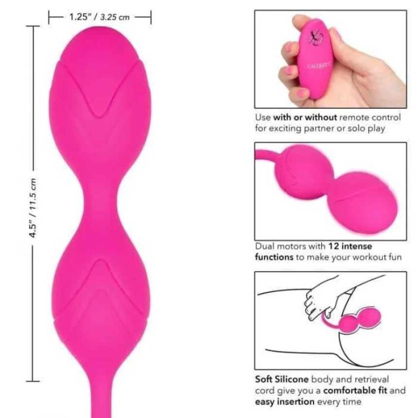 Вагінальні кульки з дистанційним керуванням - CalExotics Remote Dual Motor Kegel System