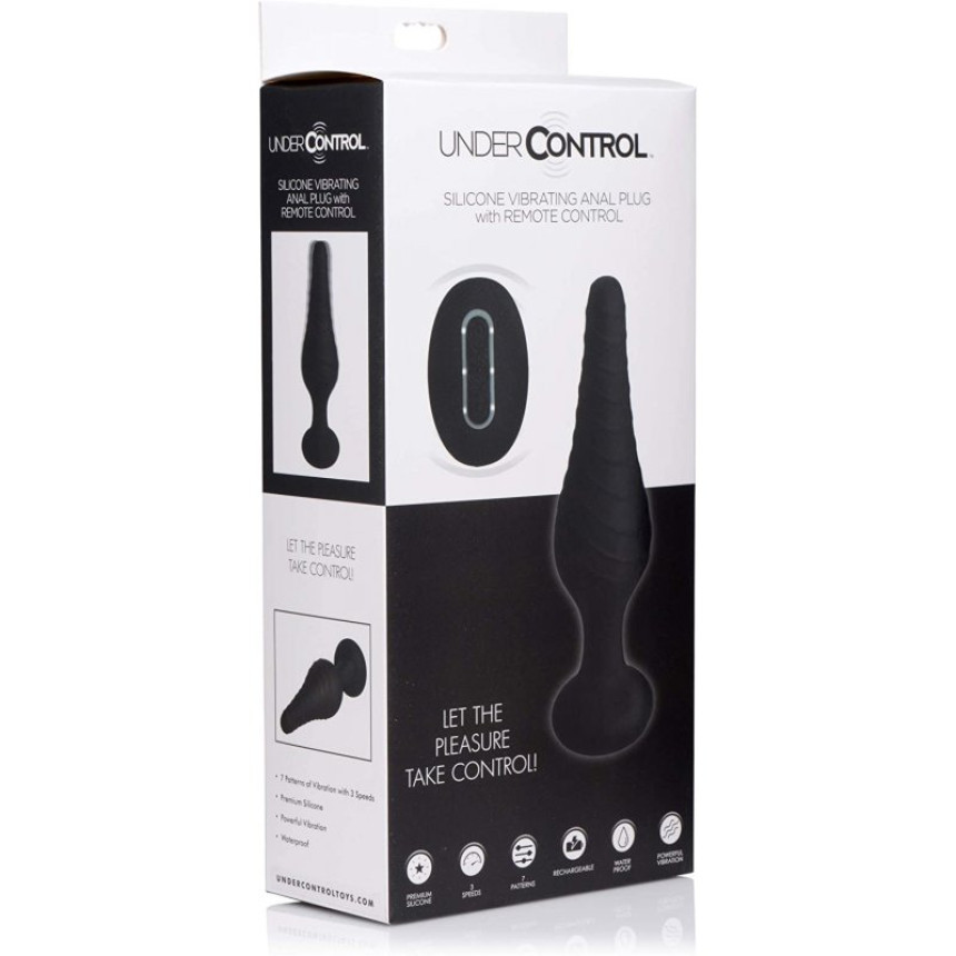 Анальна пробка з дистанційним керуванням - Silicone Vibrating Anal Plug with Remote Control